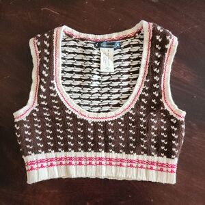 Anrhropologie Cartonnier Cropped Sweater Vest, Small
